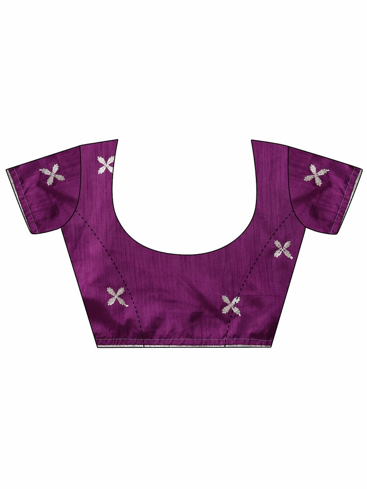 Lavender Bandhani Printed Chinon Saree With Unstitched Blouse Piece