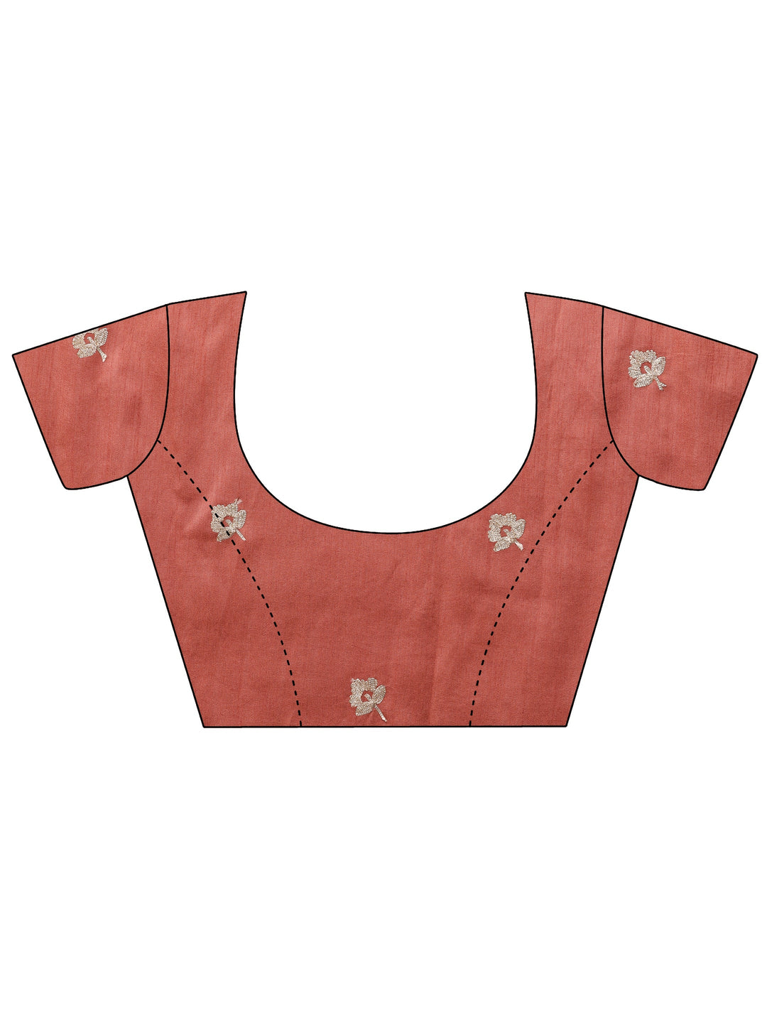 Peach Embroidered Organza Saree With Unstitched Blouse Piece