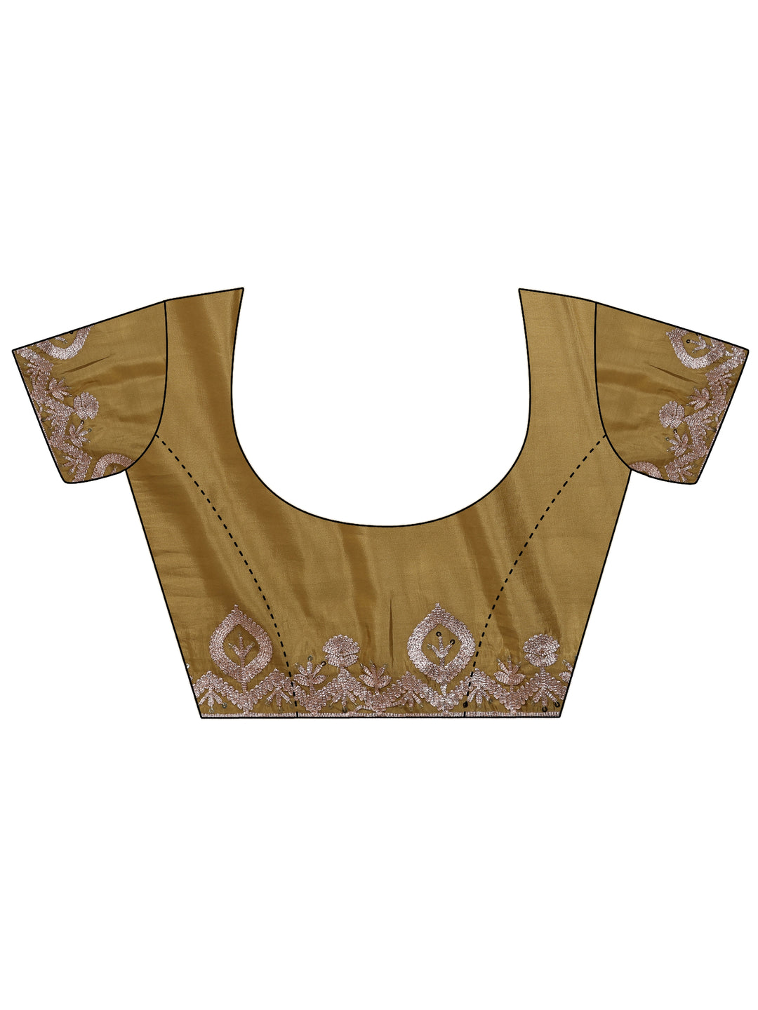 Green Embroidered Chinon Saree With Unstitched Blouse Piece