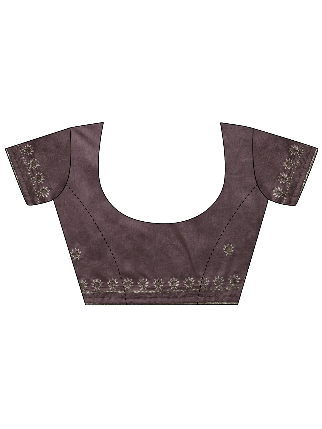 Purple Embroidered Organza Saree With Unstitched Blouse Piece