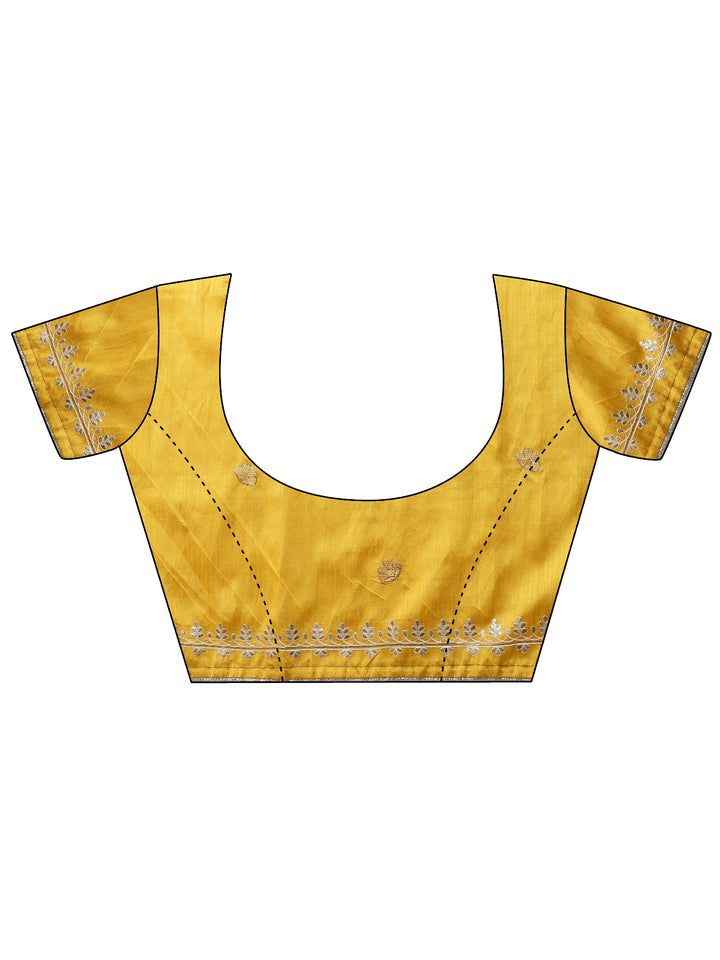 Green Embroidered Organza Saree With Unstitched Blouse Piece