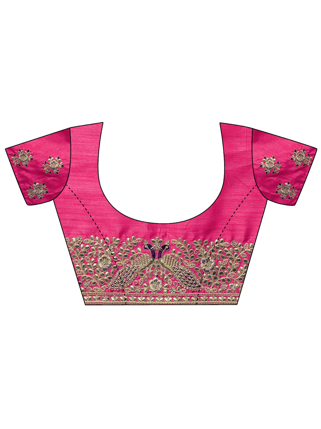Mauve Embroidered Silk Blend Saree With Unstitched Blouse Piece