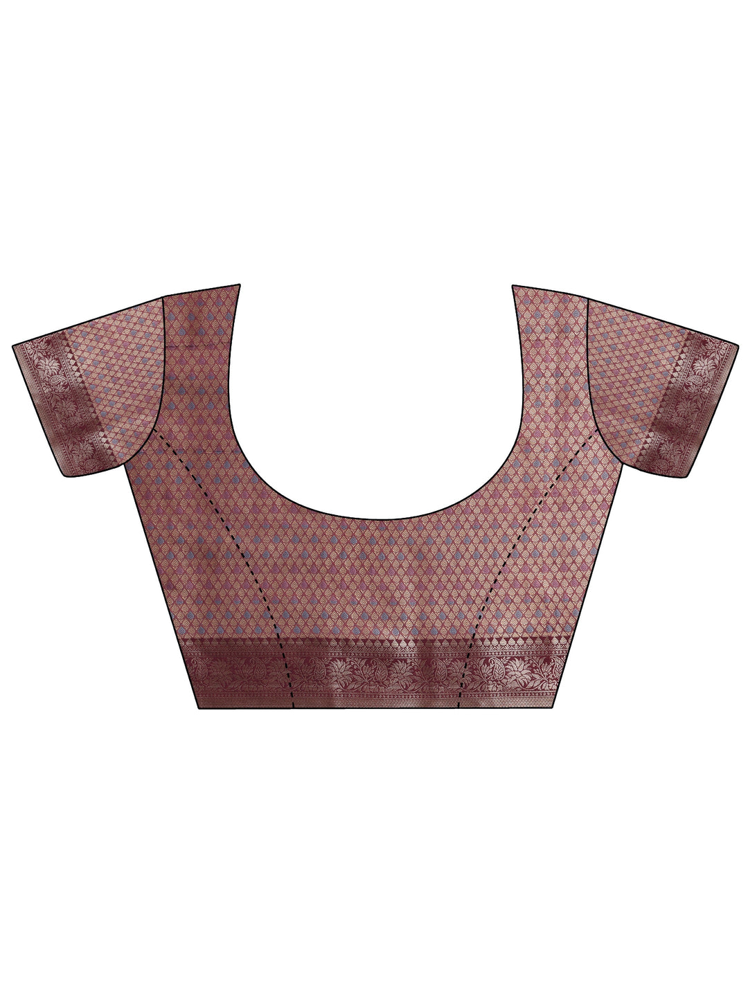 Mauve Woven Design Banarasi Silk Blend Saree With Unstitched Blouse Piece