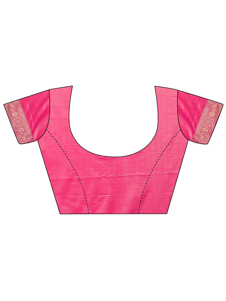 Off White Woven Design Banarasi Silk Blend Saree With Unstitched Blouse Piece