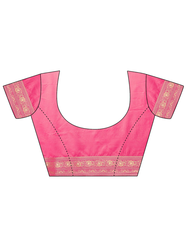 Off White Woven Design Banarasi Silk Blend Saree With Unstitched Blouse Piece