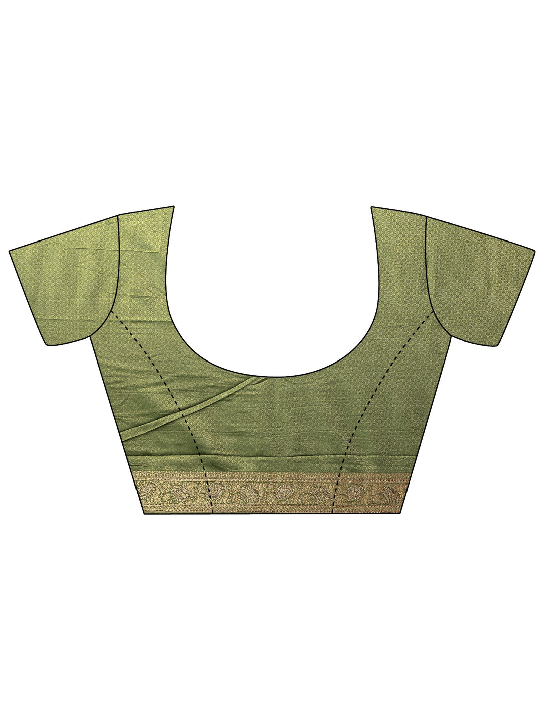 Green Embellished Silk Blend Saree With Unstitched Blouse Piece
