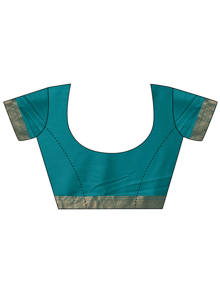 Green Embellished Silk Blend Saree With Unstitched Blouse Piece