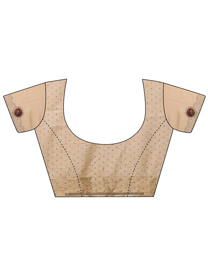 Gold Woven Design Banarasi Silk Blend Saree With Unstitched Blouse Piece