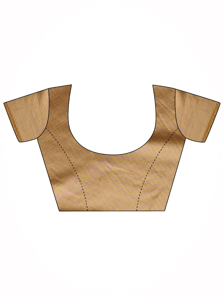 Gold Woven Design Banarasi Silk Blend Saree With Unstitched Blouse Piece