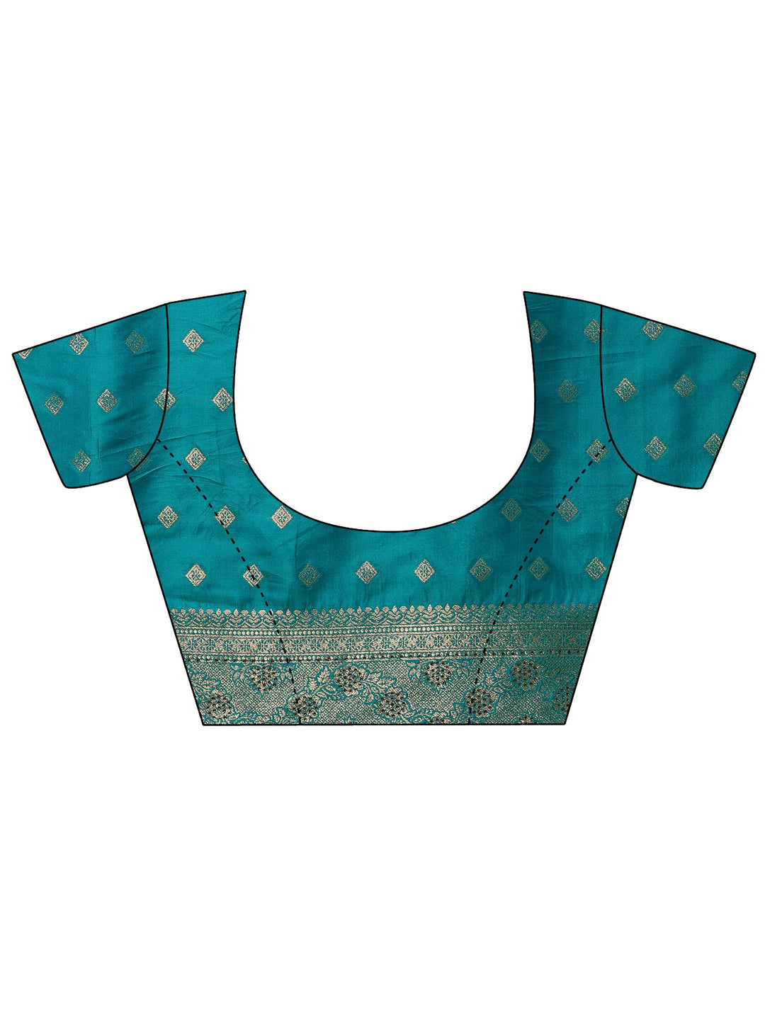 Blue Embellished Banarasi Silk Blend Saree With Unstitched Blouse Piece