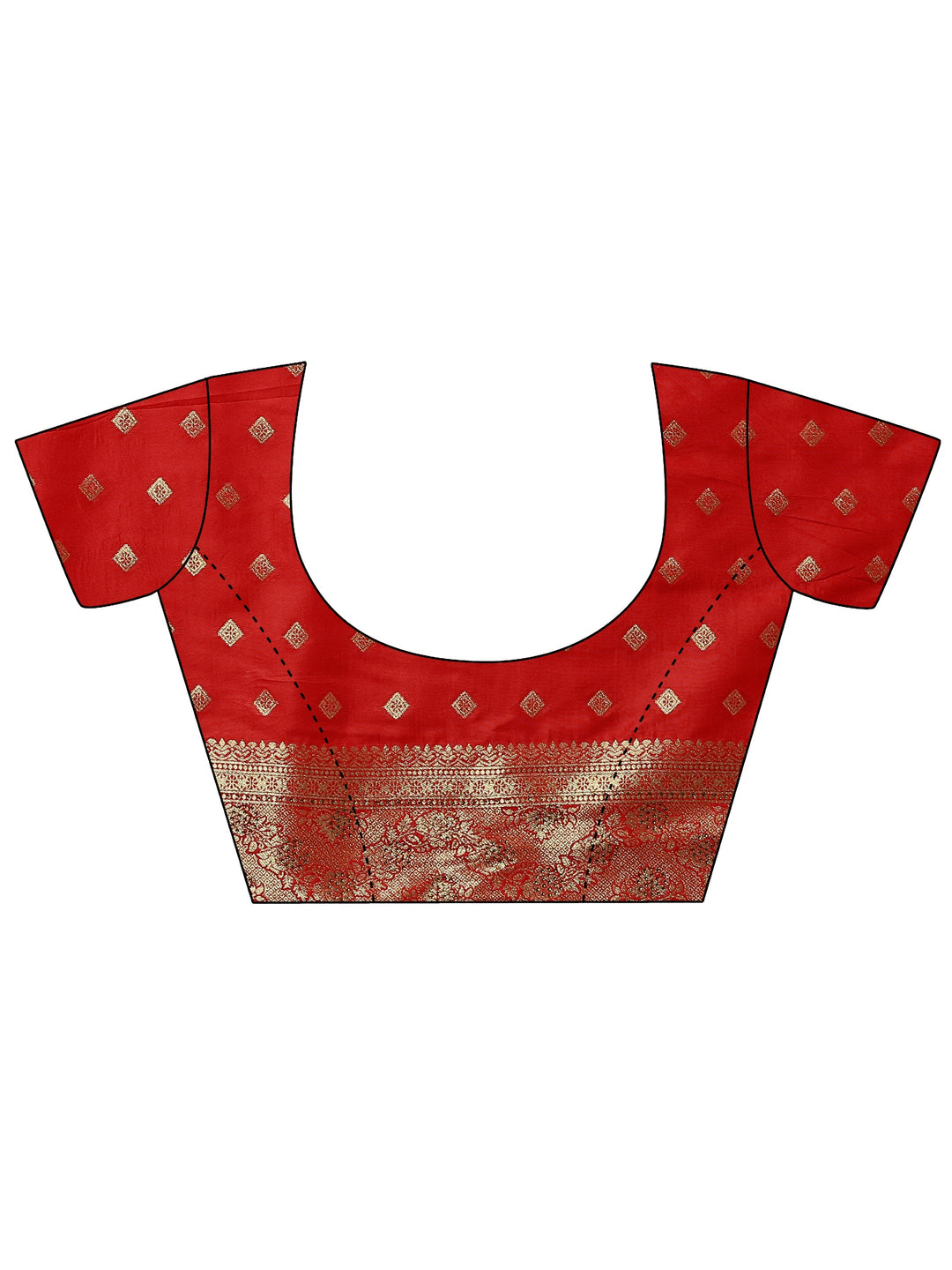 Red Embellished Banarasi Silk Blend Saree With Unstitched Blouse Piece