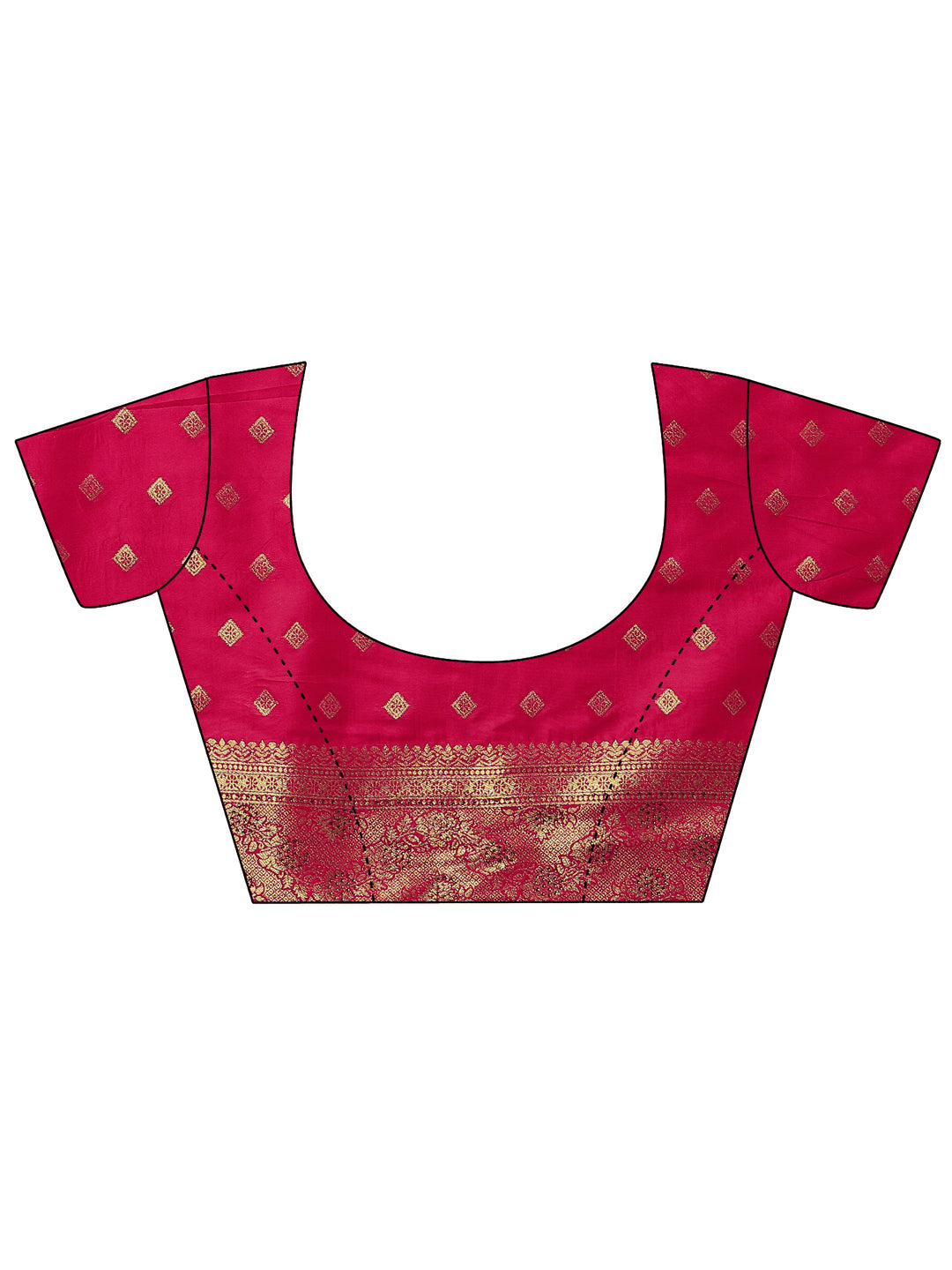 Pink Embellished Banarasi Silk Blend Saree With Unstitched Blouse Piece