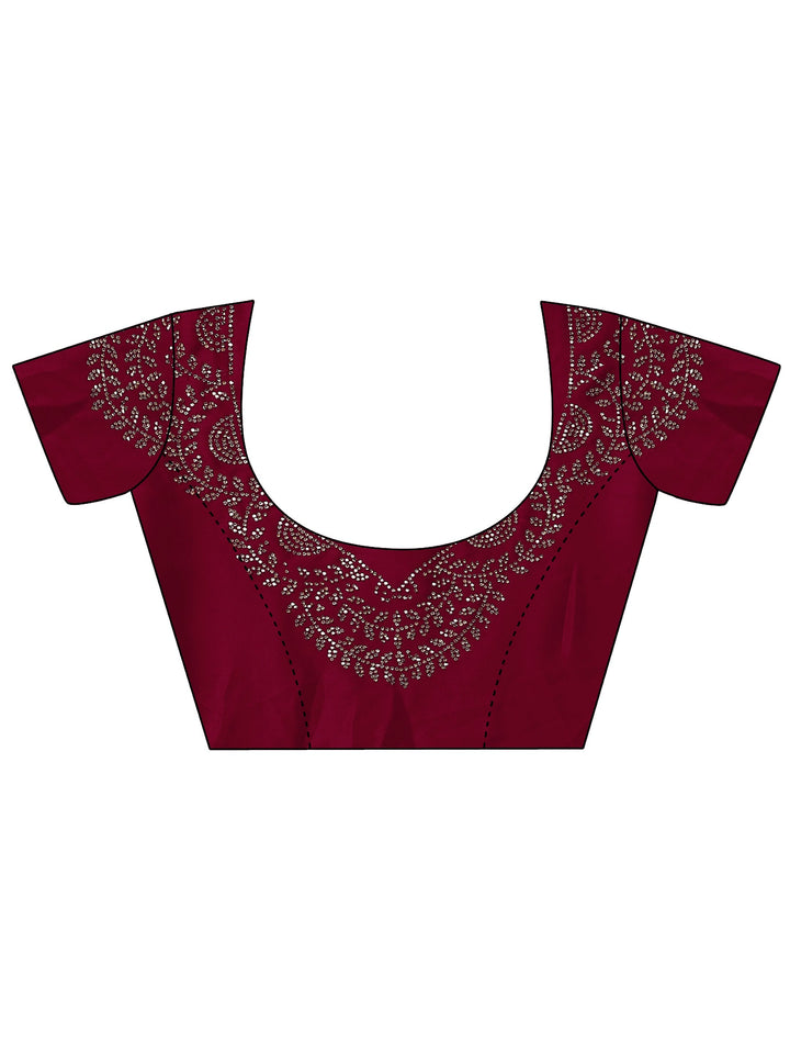 White Embellished Crepe Saree With Unstitched Blouse Piece