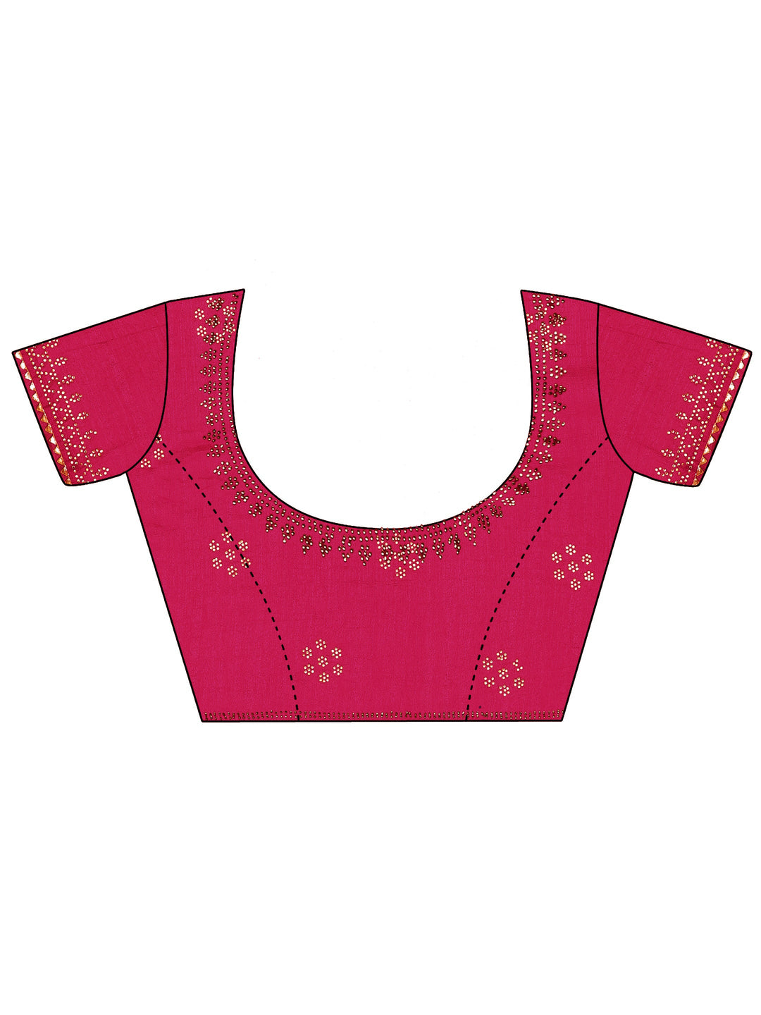 White Embroidered Chinon Saree With Unstitched Blouse Piece