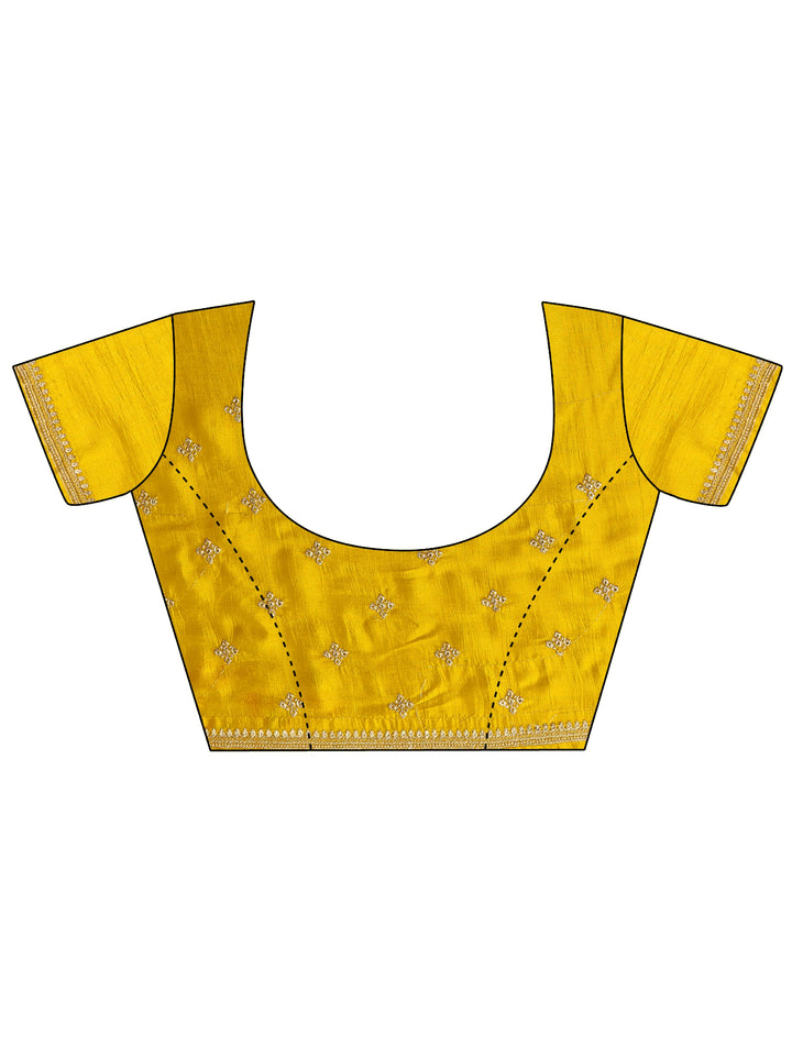 Turquoise blue Embellished Silk blend Saree With Unstitched Blouse Piece