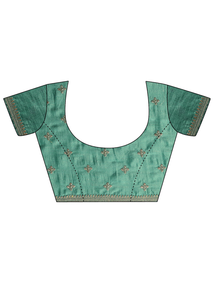 Mustard Embellished Silk blend Saree With Unstitched Blouse Piece