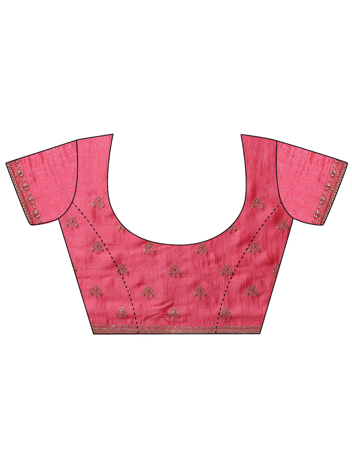 Green Embellished Silk blend Saree With Unstitched Blouse Piece