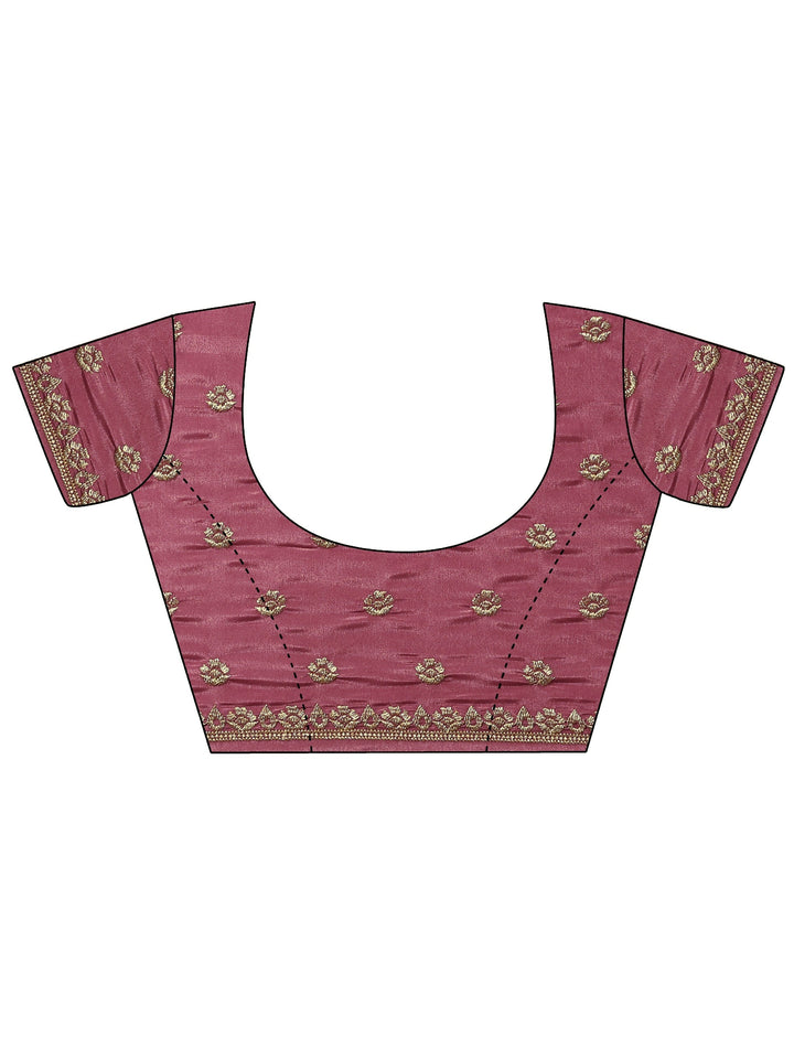 Mauve Embellished Crepe Sarees With Unstitched Blouse Piece