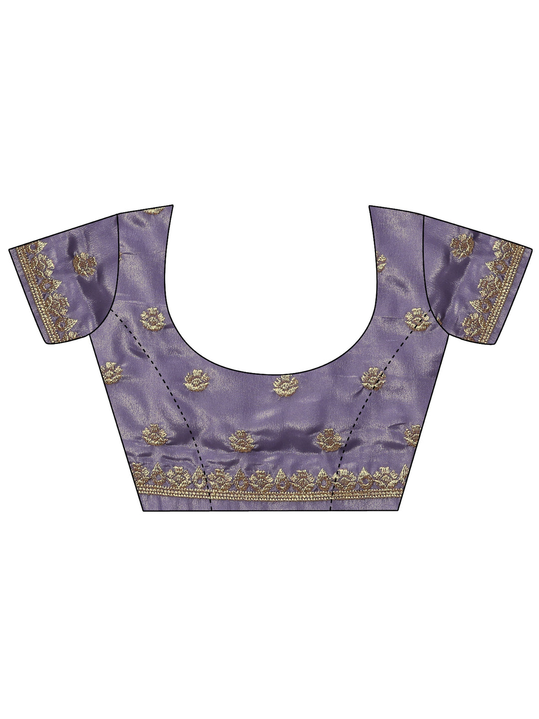 Lavender Embellished Crepe Sarees With Unstitched Blouse Piece