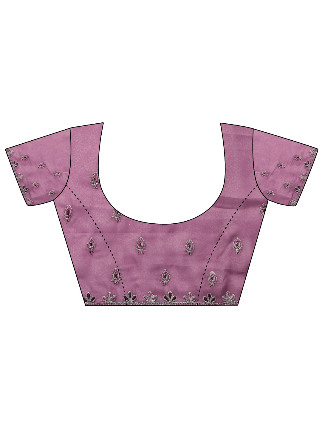 Mauve Embroidered Silk Blend Sarees With Unstitched Blouse Piece