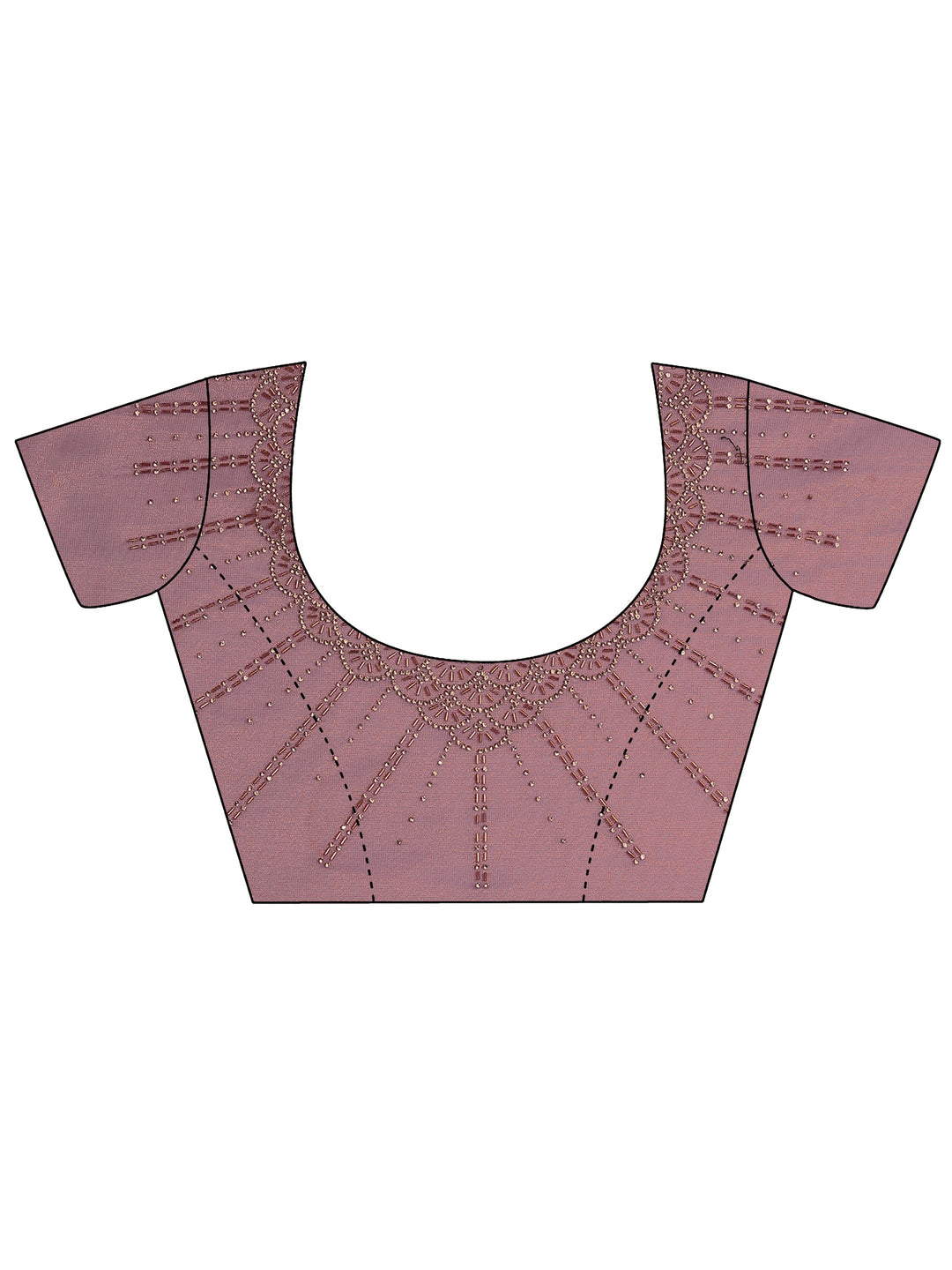 Mauve Embellished Nylon Saree With Unstitched Blouse Piece