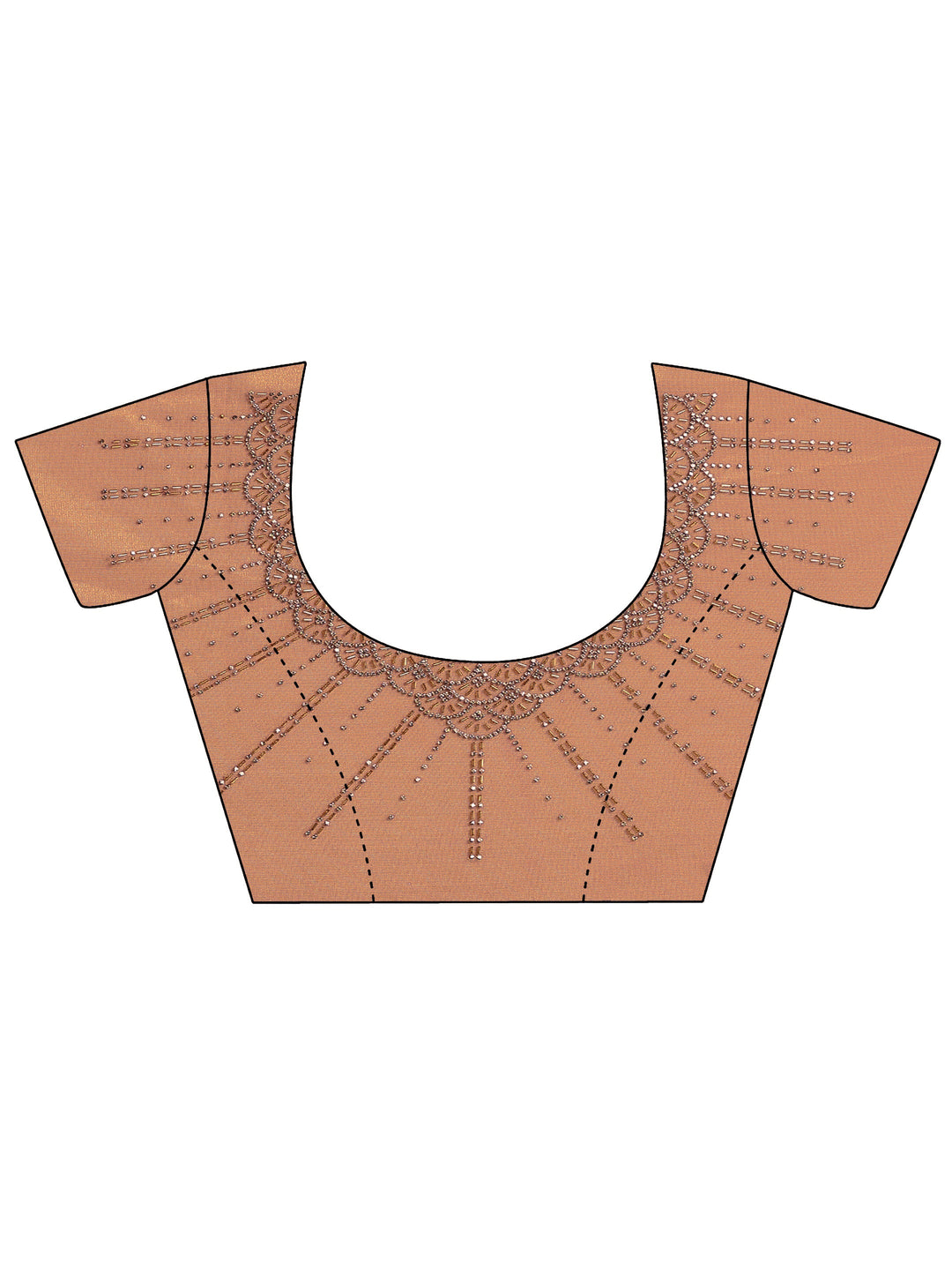 Rust Embellished Nylon Saree With Unstitched Blouse Piece