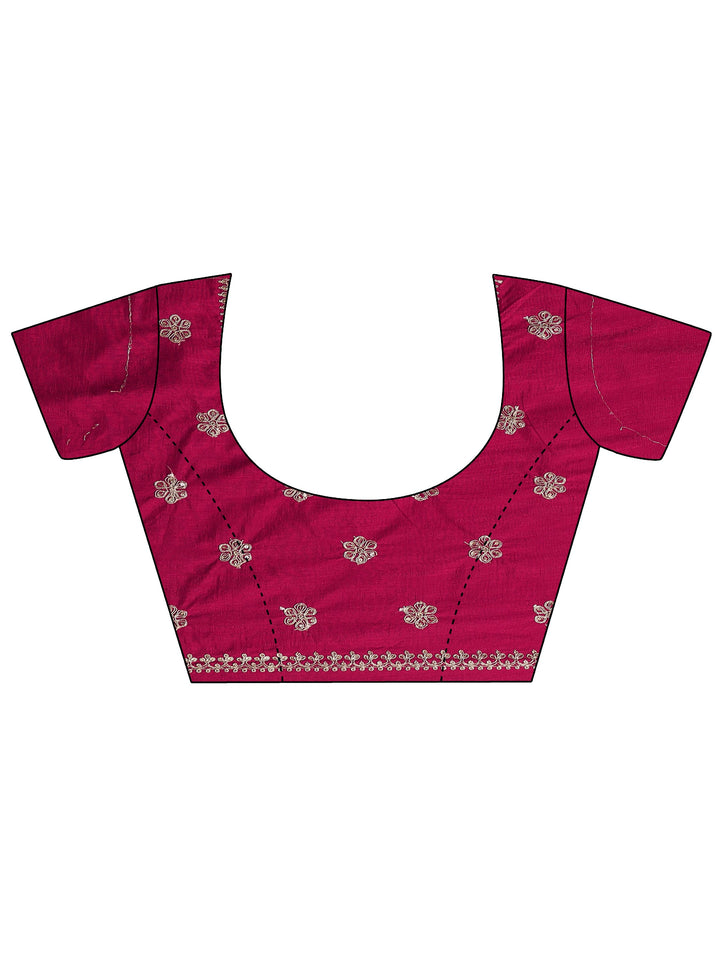 Pink Bandhani  Printed Silk Blend Saree With Unstitched Blouse Piece