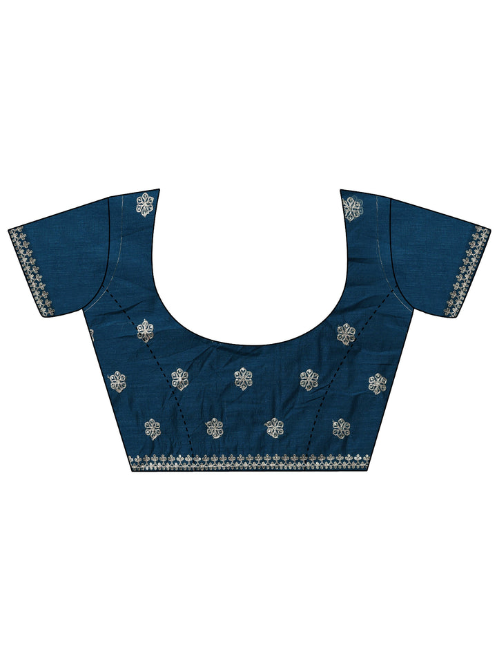 Blue Bandhani  Printed Silk Blend Saree With Unstitched Blouse Piece