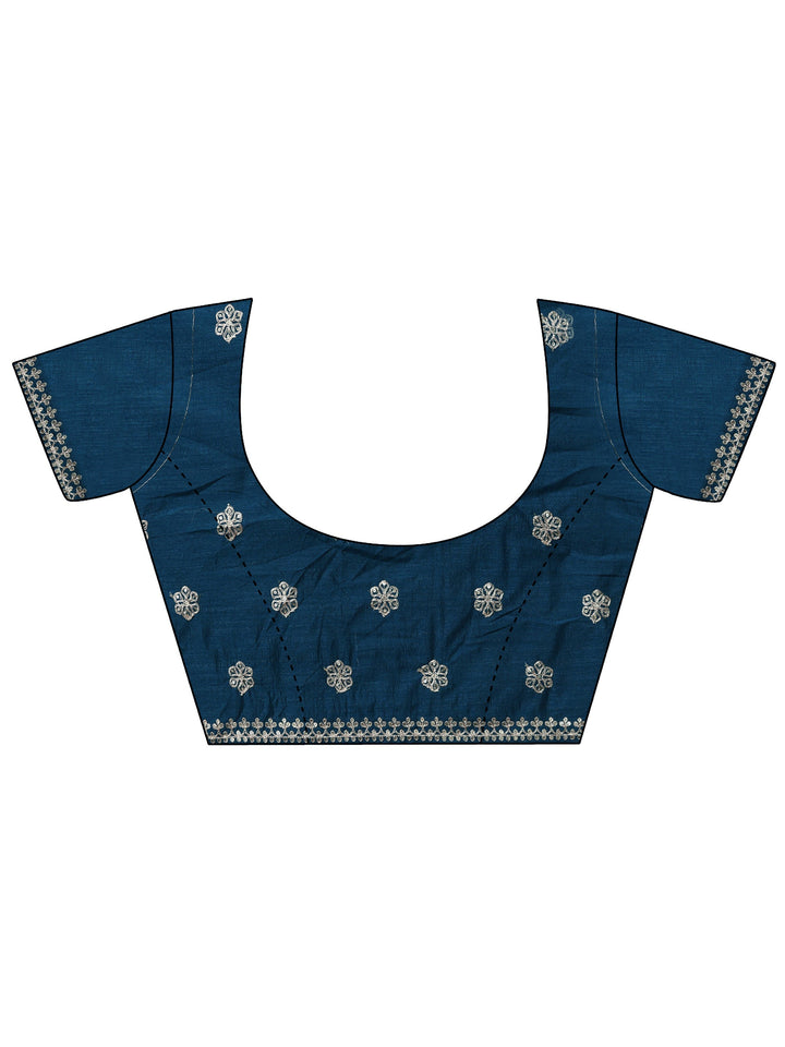 Blue Bandhani  Printed Silk Blend Saree With Unstitched Blouse Piece