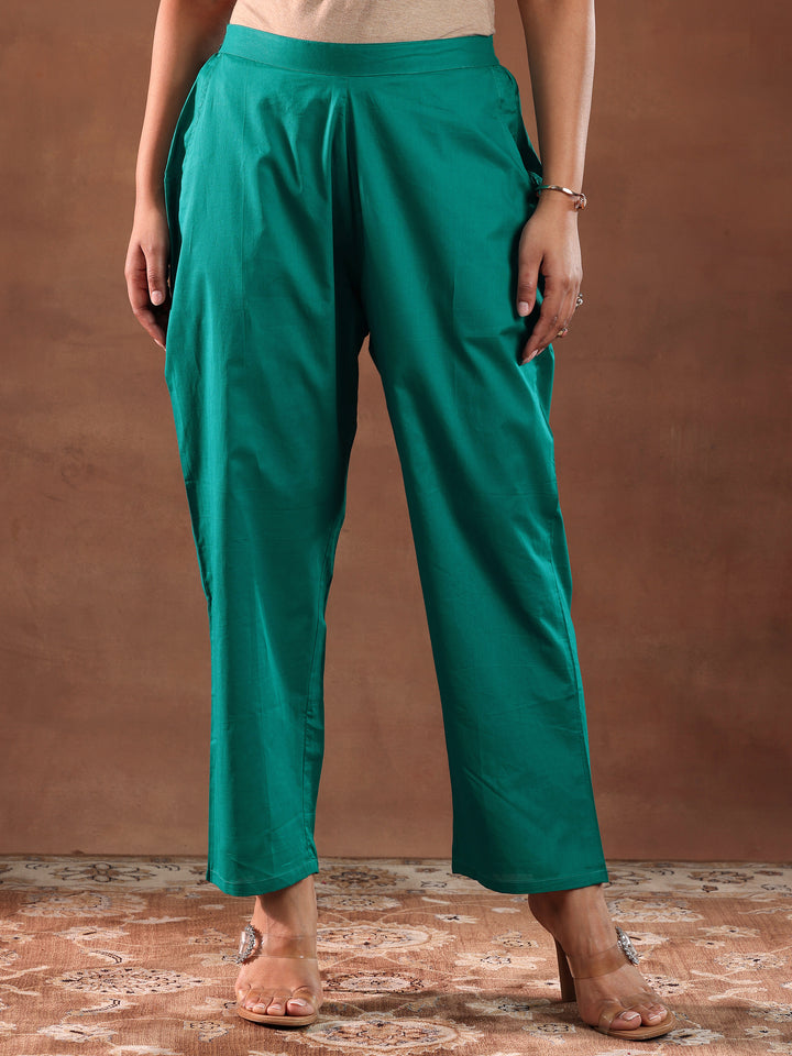 Teal Green Embroidered Chanderi Silk Straight Suit With Dupatta