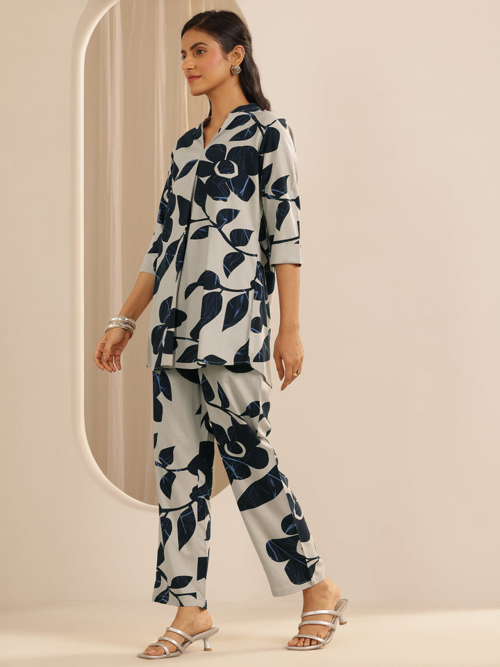 Beige Printed Rayon Co-Ord Sets