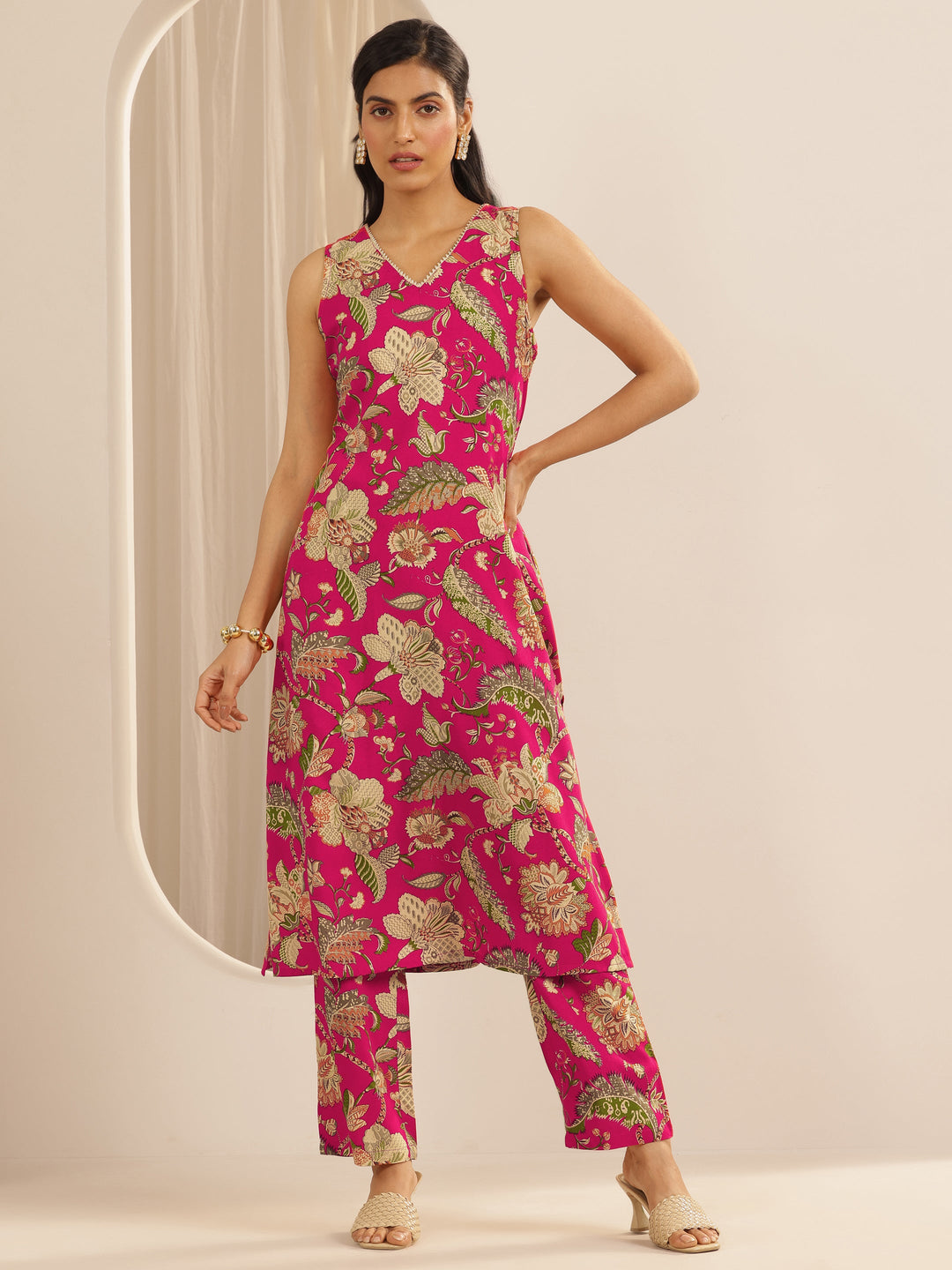Pink Printed Rayon Co-Ord Sets
