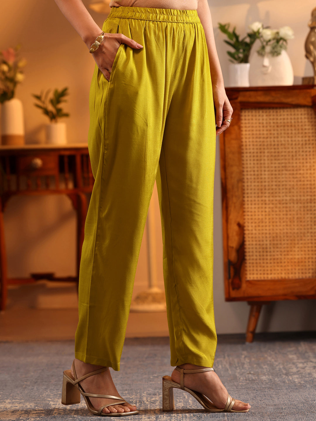 Libas Art Mustard Printed Muslin Anarkali Suit Set With Dupatta