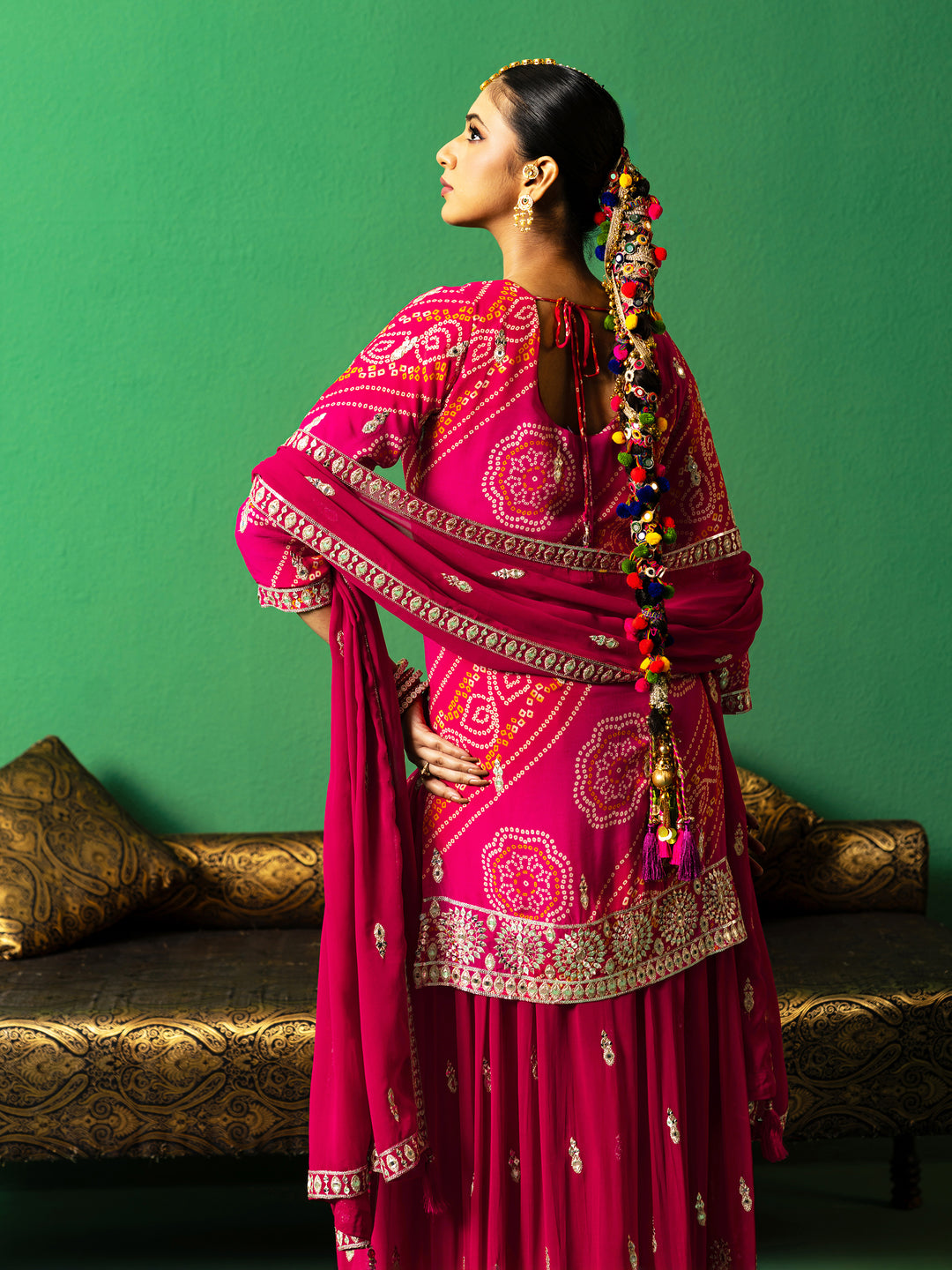 Libas Art Alankrita Pink Printed Georgette Straight Suit Set With Dupatta