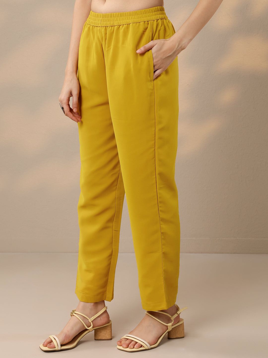 Mustard Embroidered Georgette Straight Suit Set With Dupatta