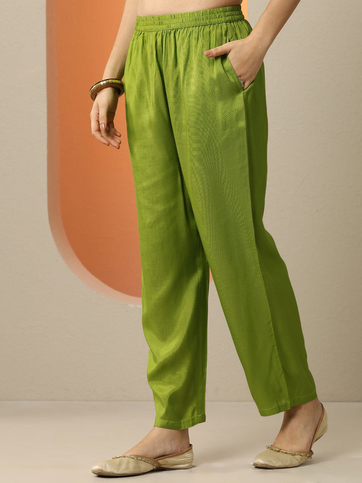 Green Printed Chinon  Straight Suit Set With Dupatta