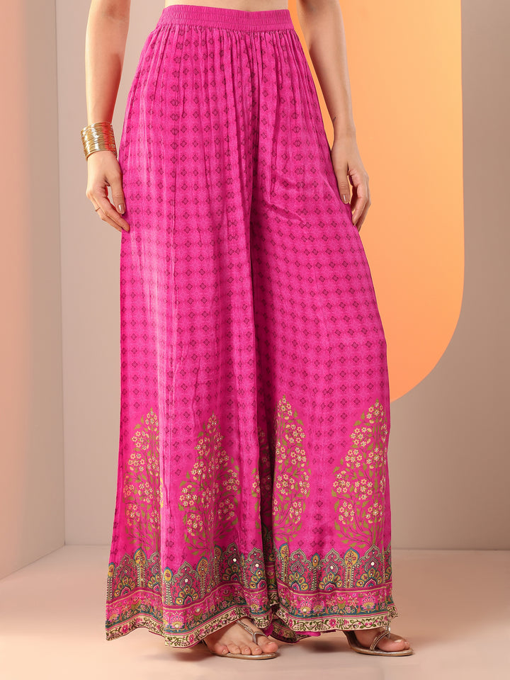 Libas Art Pink Printed Crepe Straight Suit Set With Dupatta