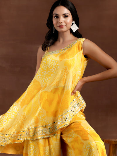 Naaz Yellow Printed Silk Blend Co-Ords