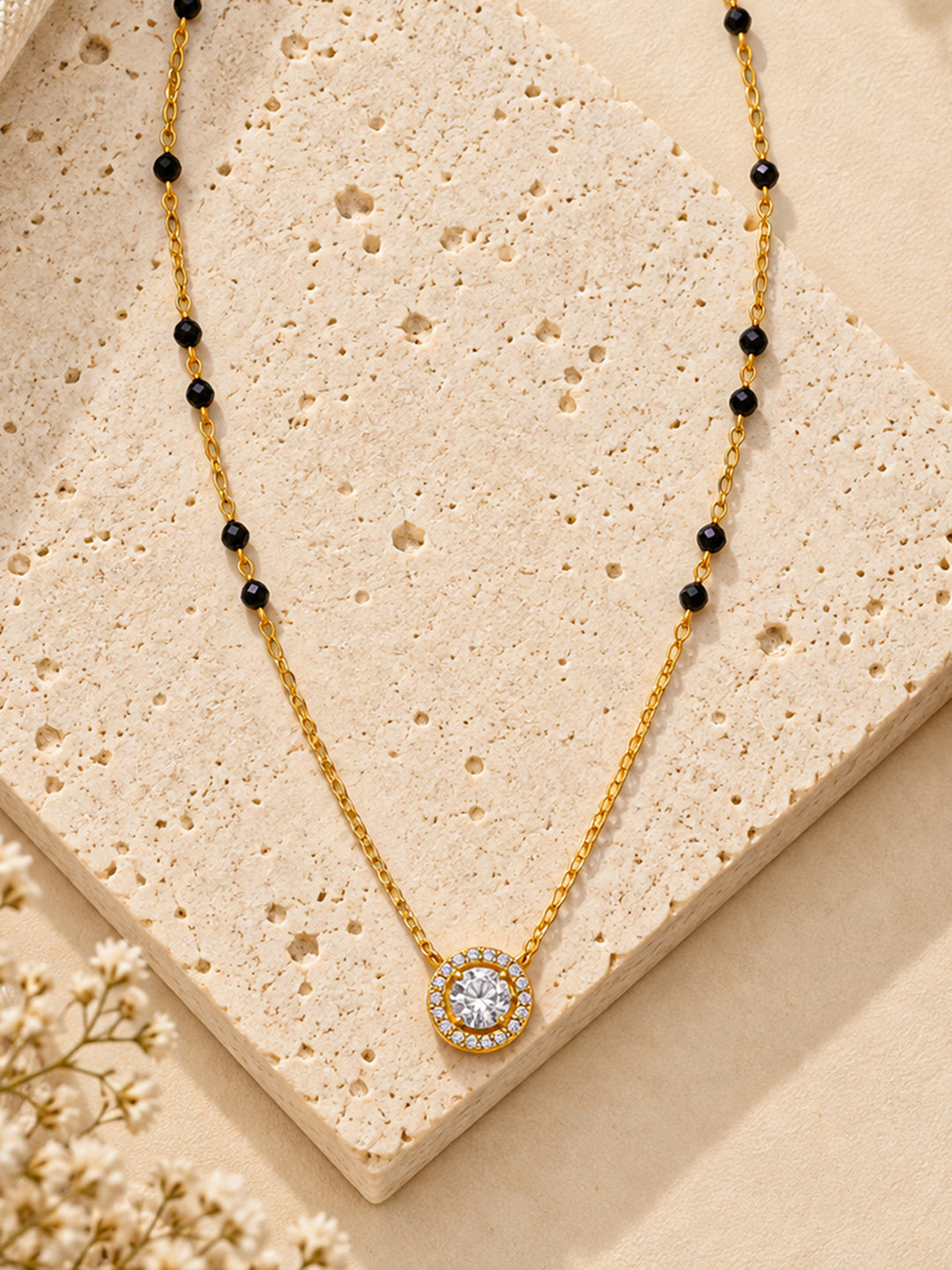 Libas Stone Pendant 18K Gold-Plated Mangalsutra