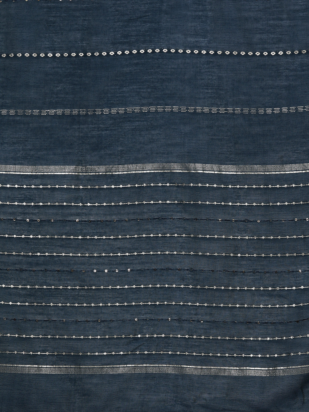 Blue Embroidered Silk Blend Straight Suit Set With Dupatta