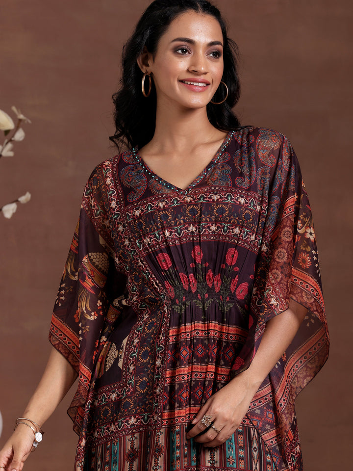 Multicoloured Printed Chiffon 3 Piece Co-Ords