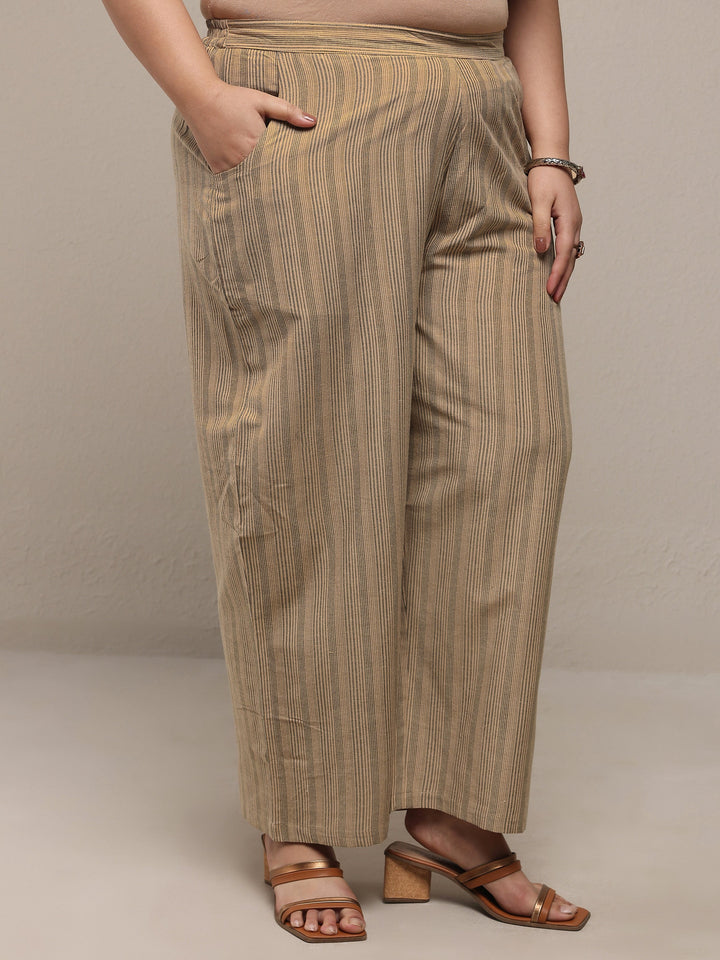 Plus Size Rust Woven Design Cotton Blend Straight Suit Set With Dupatta