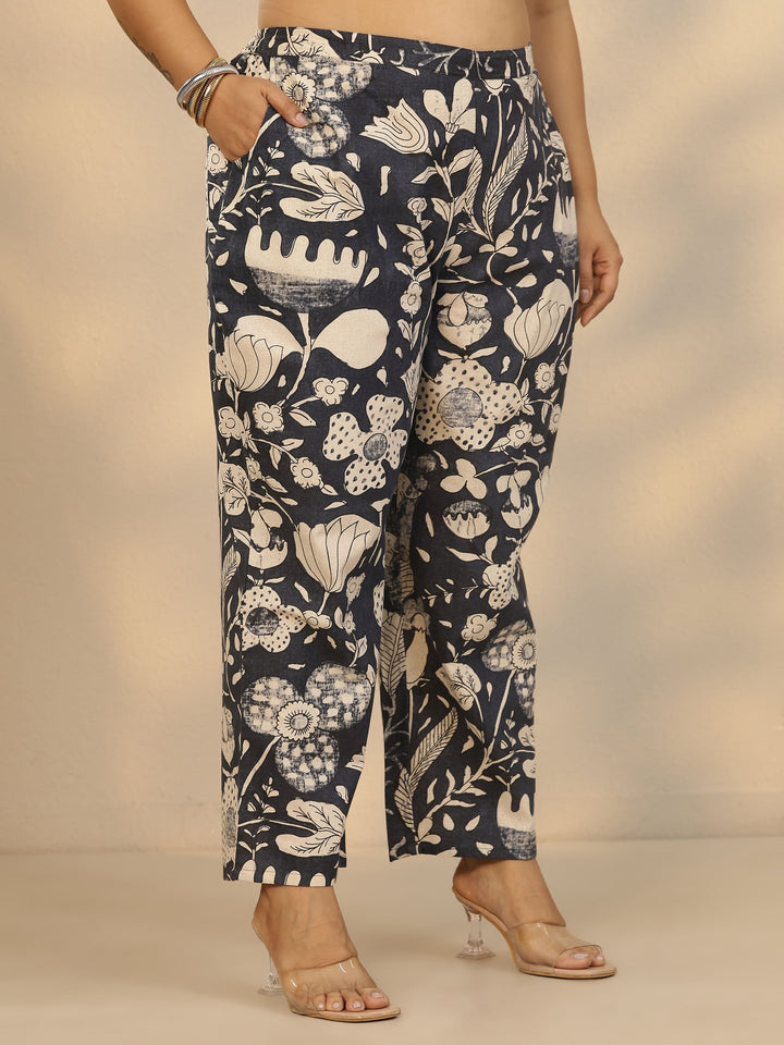 Plus Size Grey Printed Cotton Co-Ord Sets