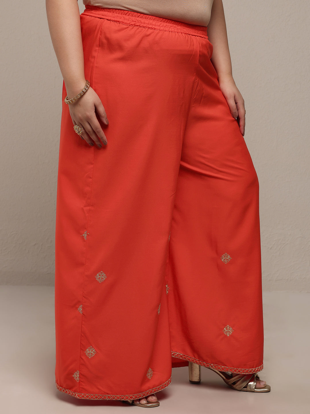 Plus Size Red Bandhani Printed Silk Blend Straight Suit Set With Dupatta