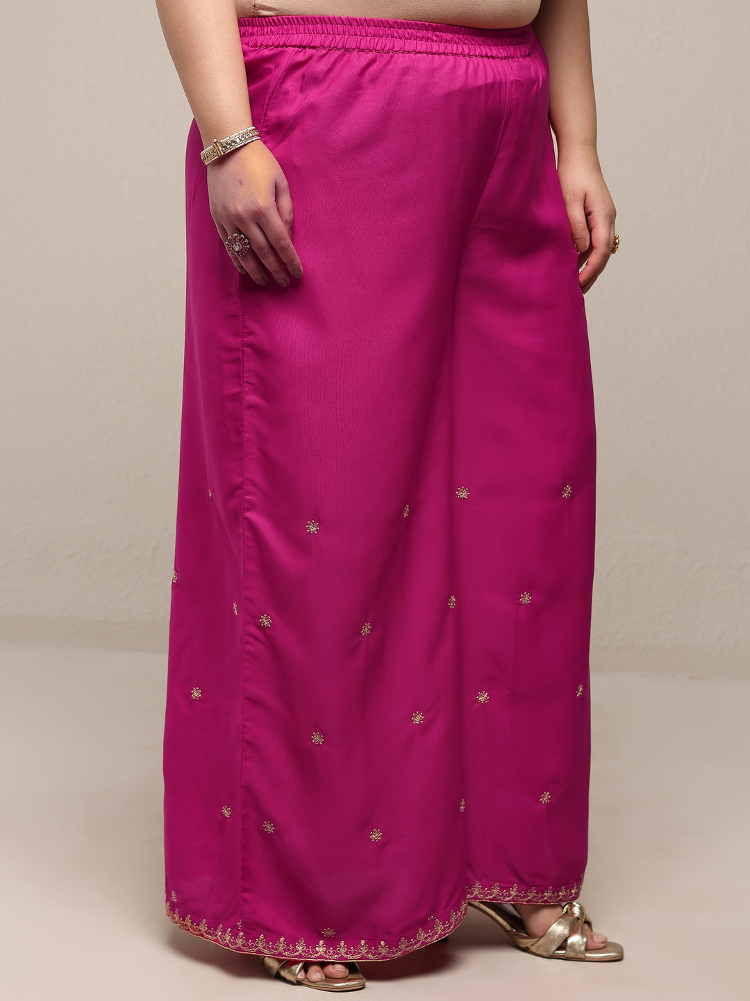 Plus Size Pink Bandhani Printed Chinon Straight Suit Set With Dupatta