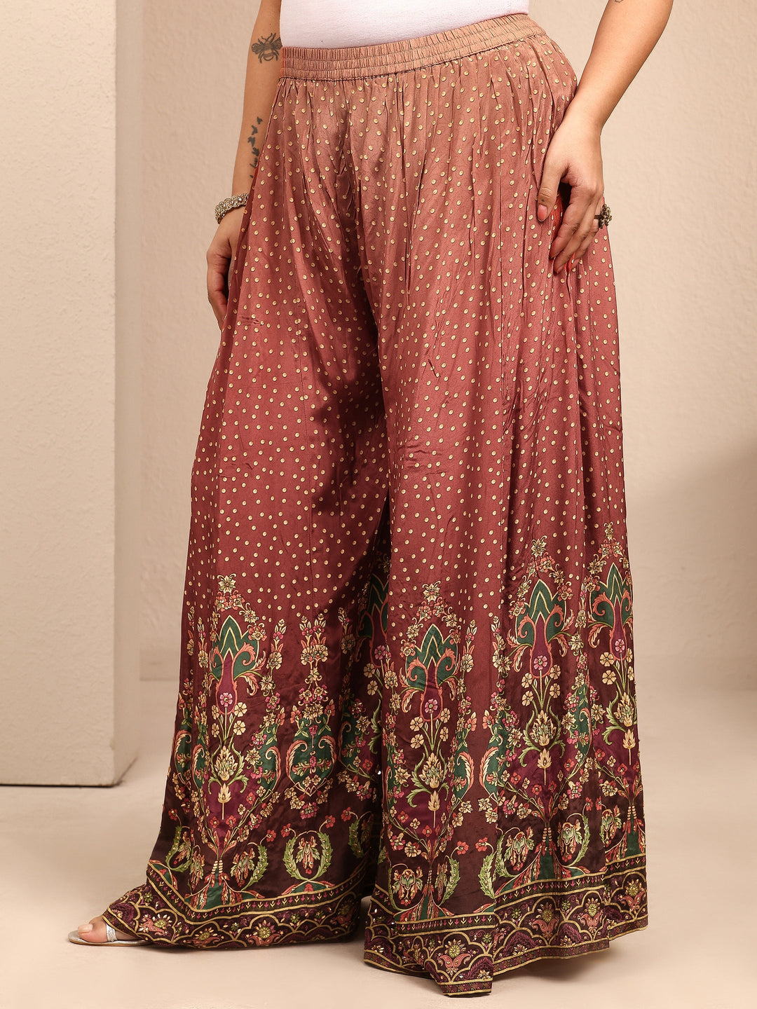 Plus Size Brown Embroidered Plus Size Clothing Crepe Straight Suit Set With Dupatta