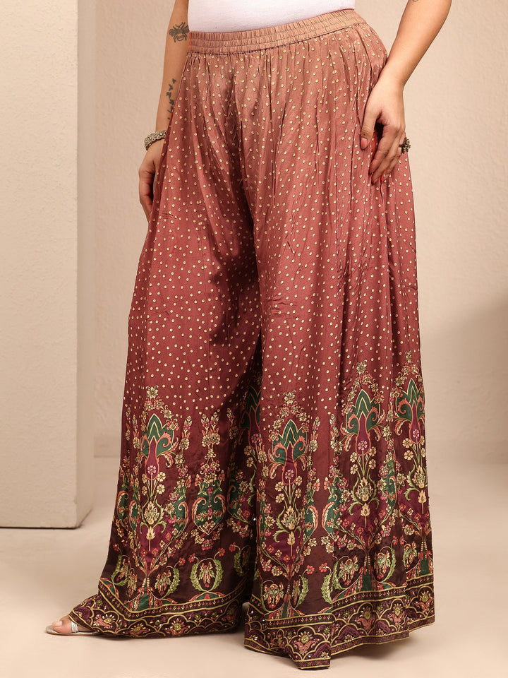 Plus Size Brown Embroidered Plus Size Clothing Crepe Straight Suit Set With Dupatta