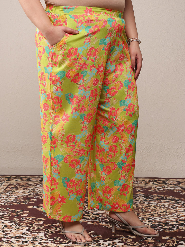 Plus Size Green Printed Rayon Co-Ord Sets