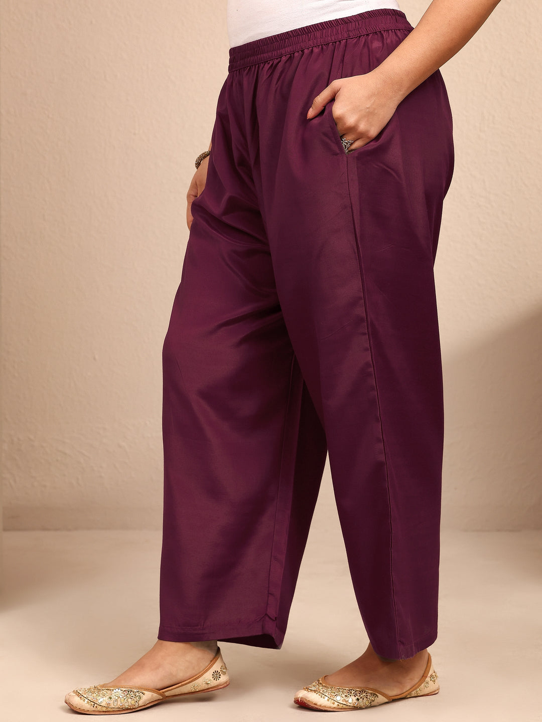 Plus Size Burgundy Embroidered Plus Size Clothing Silk Blend Straight Suit Set With Dupatta