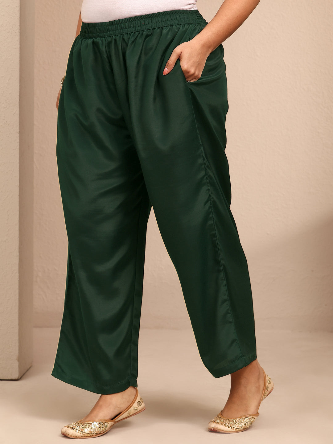 Plus Size Green Embroidered Plus Size Clothing Silk Blend Straight Suit Set With Dupatta